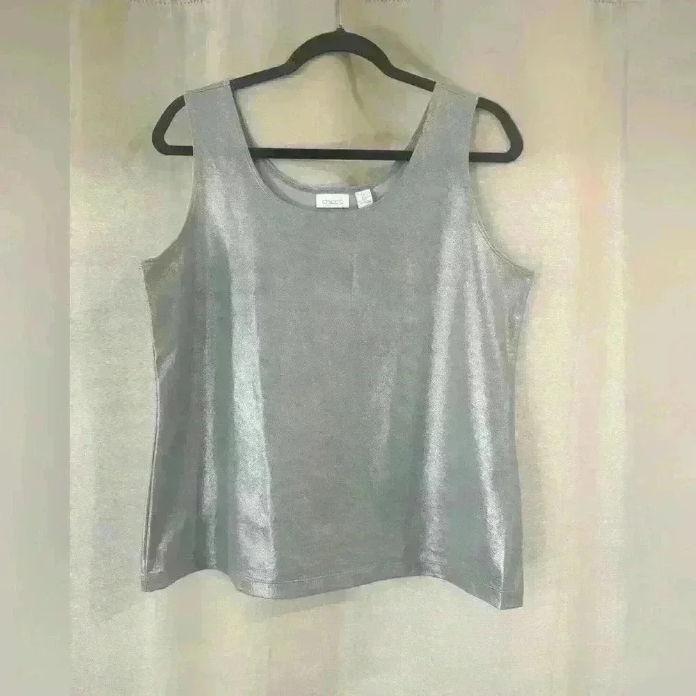 Women’s Silver Chico’s Sleeveless Blouse